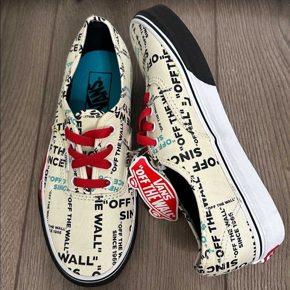 Rare Vans Authentic Off The Wall Flame Skateboard Athletic Shoes Size 7
